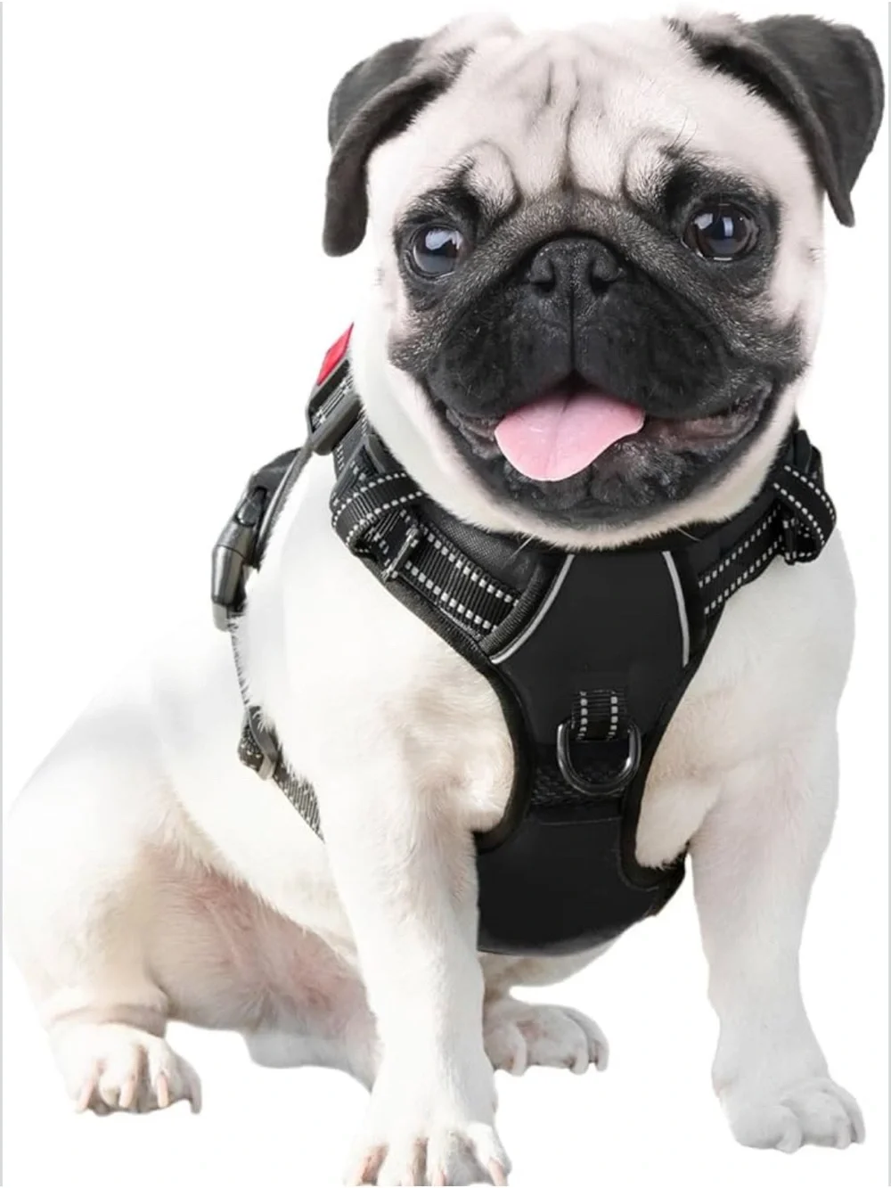 XL Reflective No-Pull Dog Harness with Handle — Black